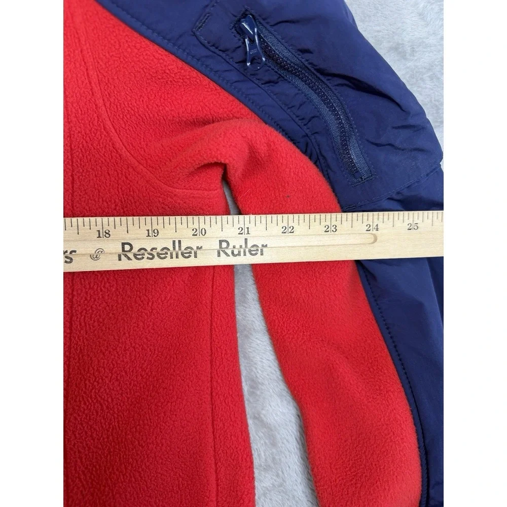 Polo Ralph Lauren Fleece Jacket Mens Small Red Blue Full Zip Colorblock Coat